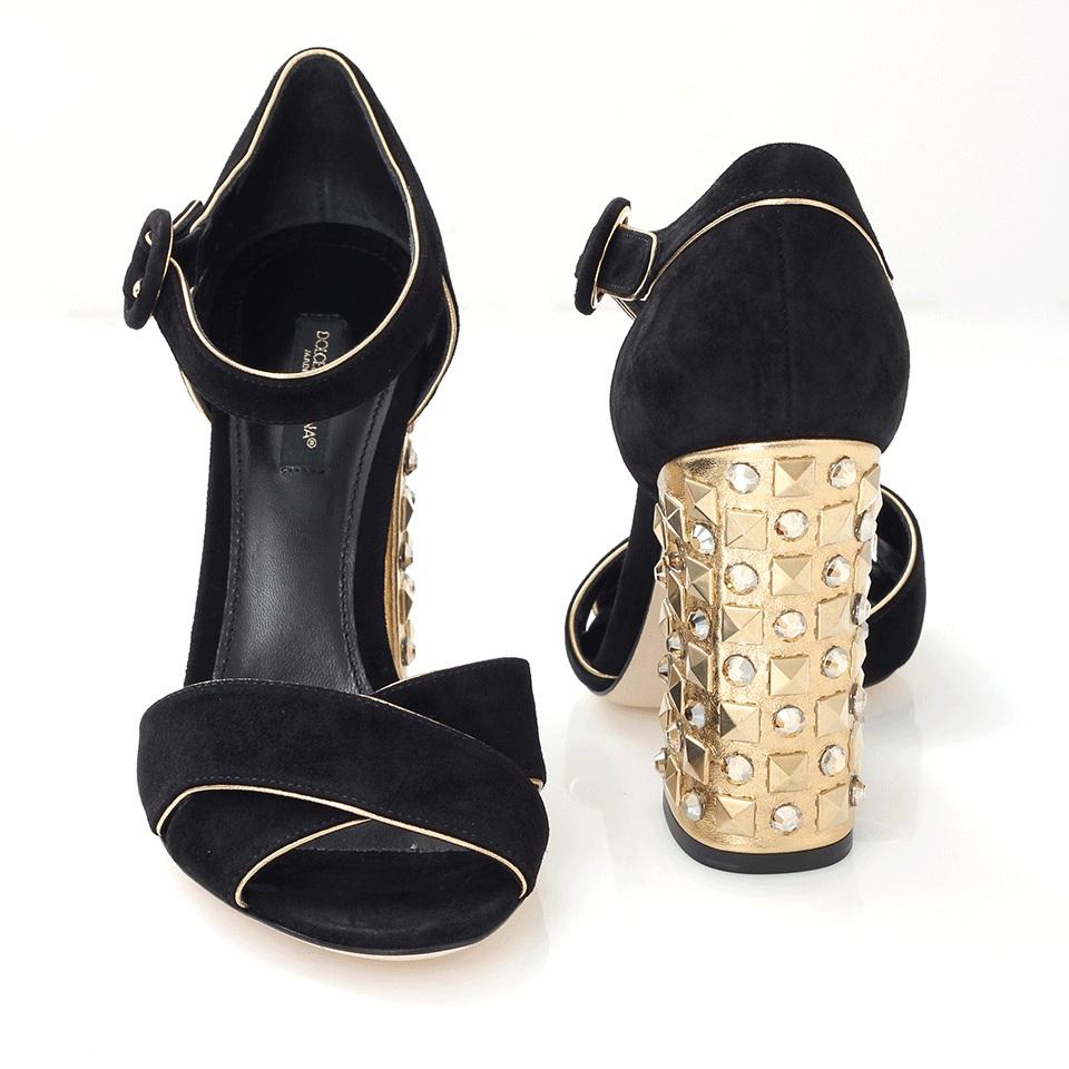 DOLCE & GABBANA-Sandal With Gold Heel-