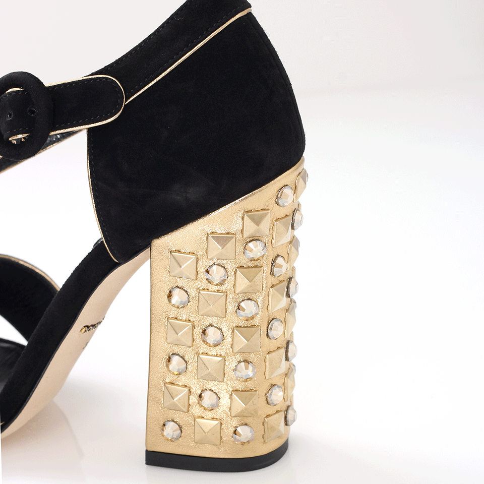 DOLCE & GABBANA-Sandal With Gold Heel-