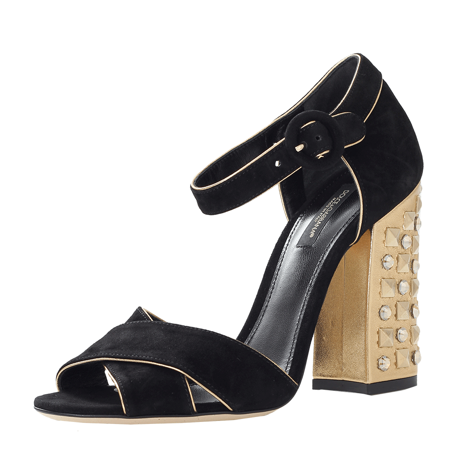 DOLCE & GABBANA-Sandal With Gold Heel-