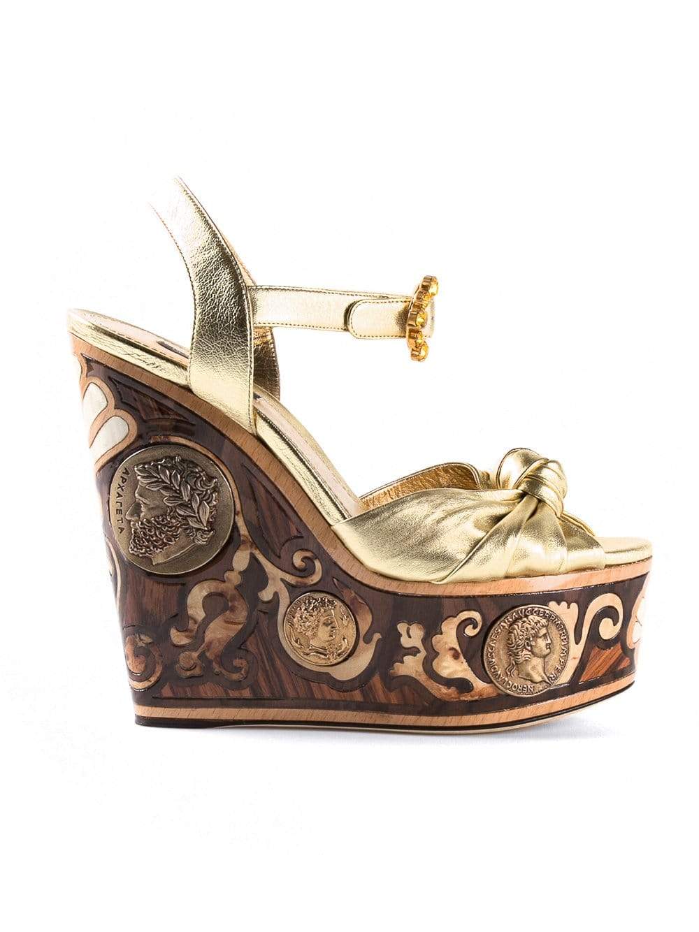 DOLCE & GABBANA-Knot Platform Print Wedge-