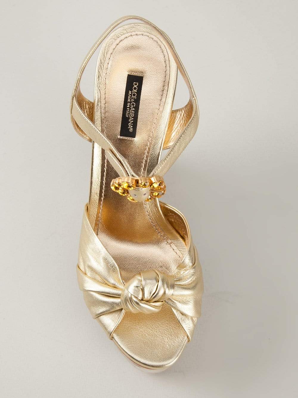 DOLCE & GABBANA-Knot Platform Print Wedge-