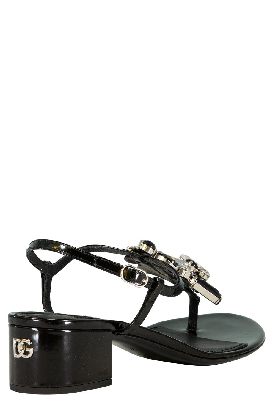 DOLCE & GABBANA-Block Heel Thong Sandal With Gems-