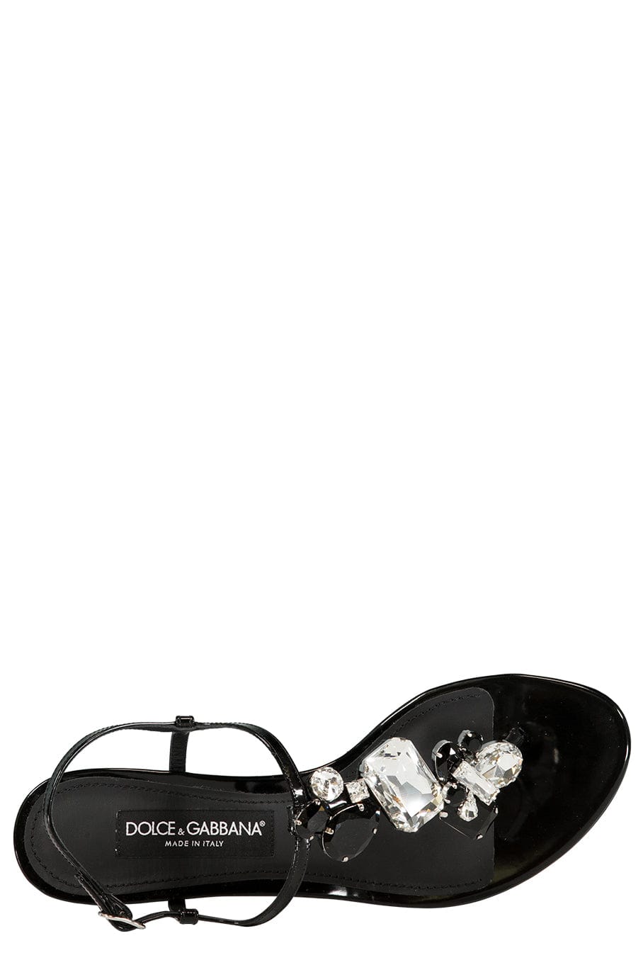 DOLCE & GABBANA-Block Heel Thong Sandal With Gems-