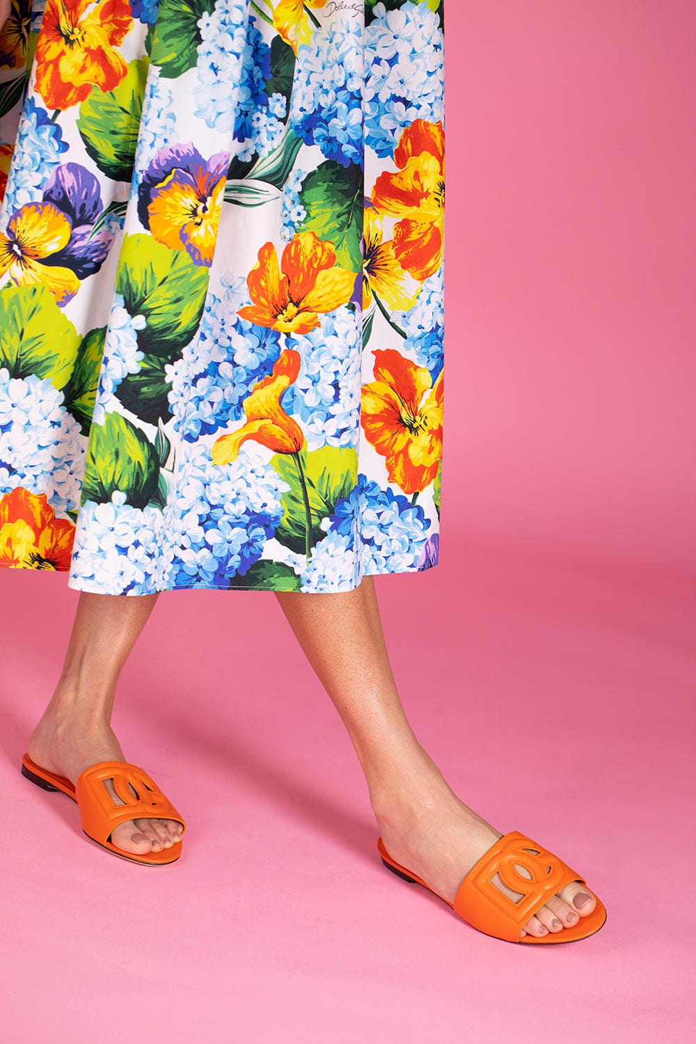 DOLCE & GABBANA-Bianca Slide - Orange-