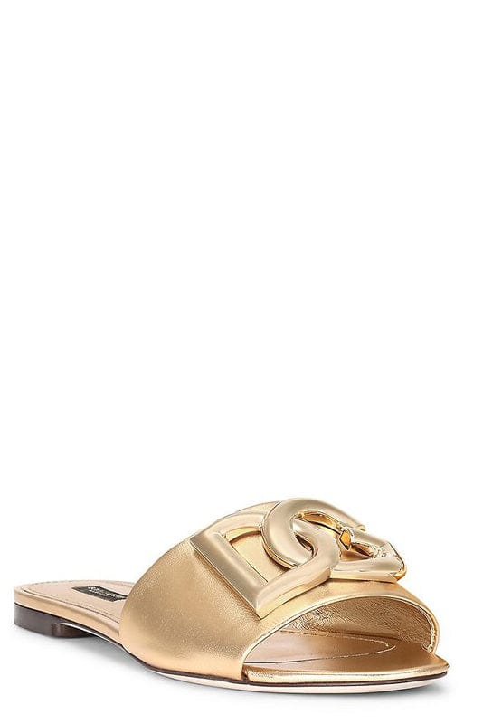 DOLCE & GABBANA-DG Logo Slide Sandal - Oro-