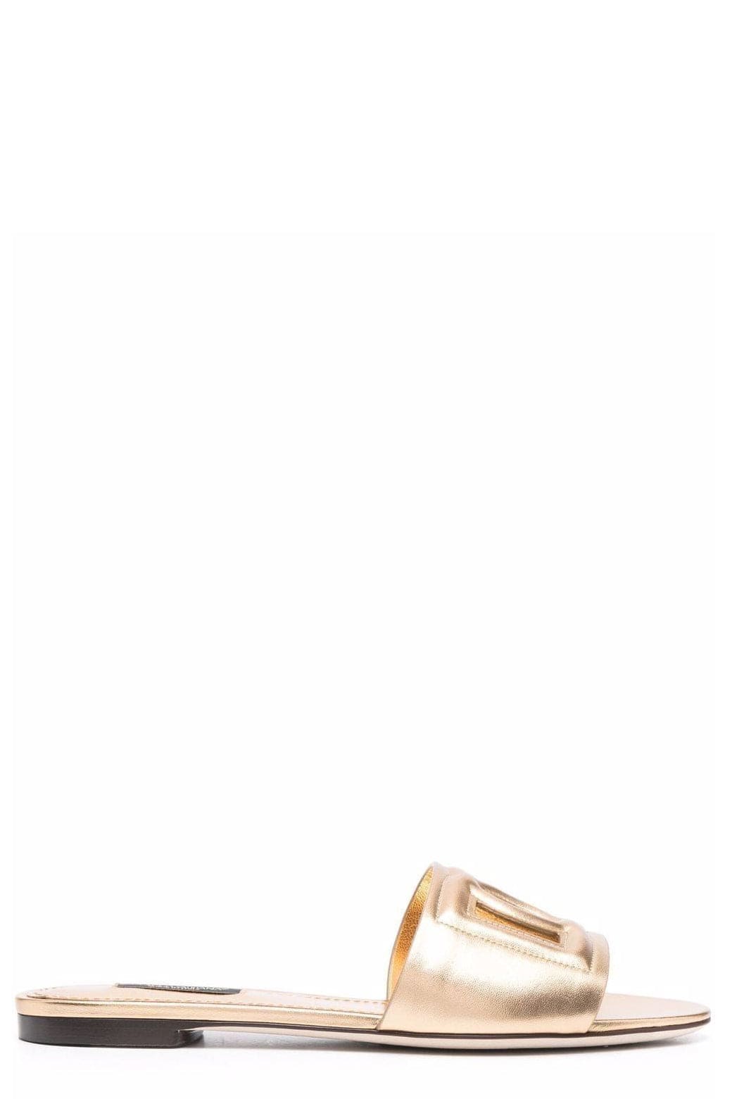 DOLCE & GABBANA-DG Logo Slide Sandal - Oro-