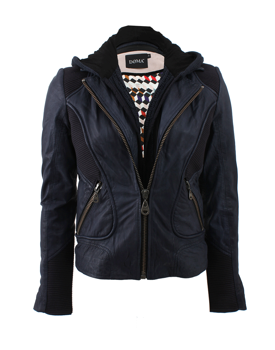 DOMA-Jacket With Ribbing And Detachable Hood-