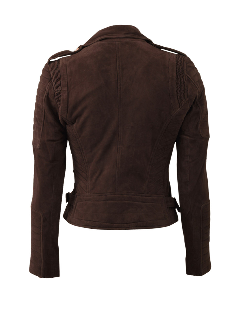 DOMA-Brown Suede Biker Jacket-