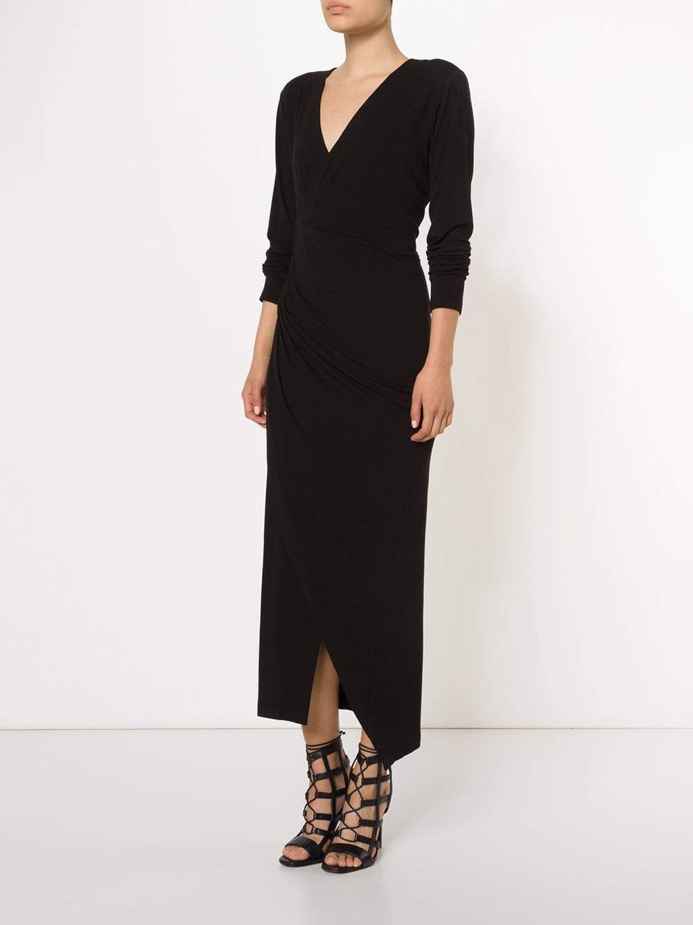 DONNA KARAN-Wrapped Drape Dress-
