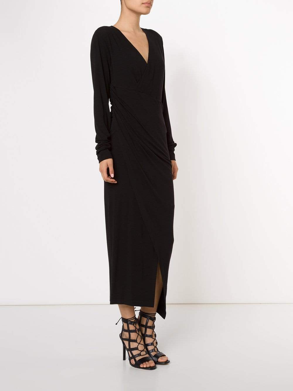 DONNA KARAN-Wrapped Drape Dress-