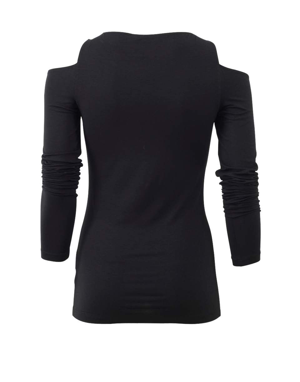 DONNA KARAN-Cold Shoulder Top-