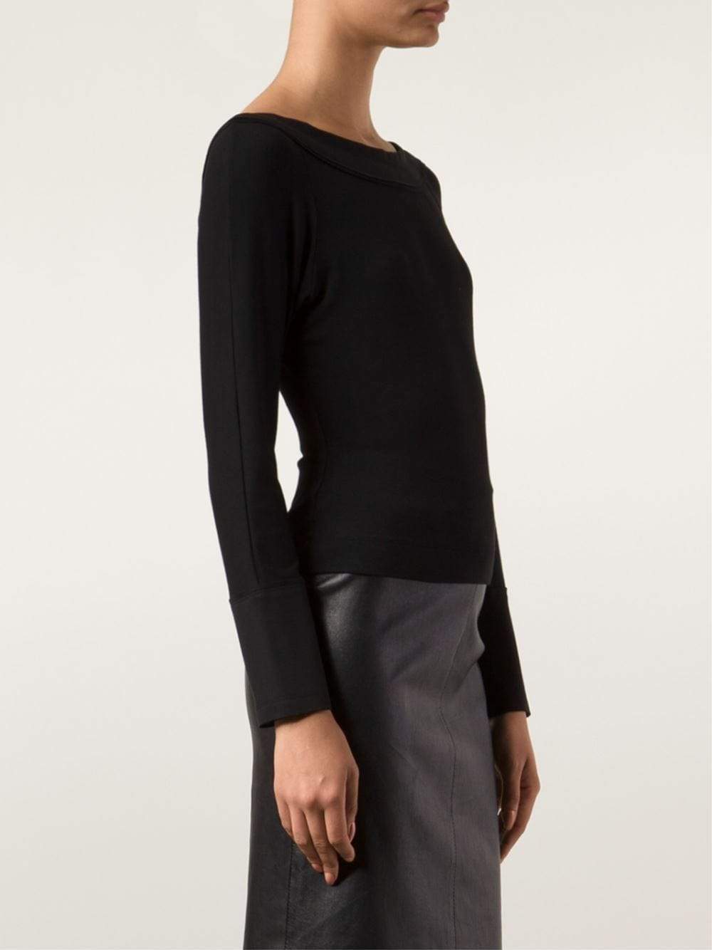 DONNA KARAN-V-Back Top-