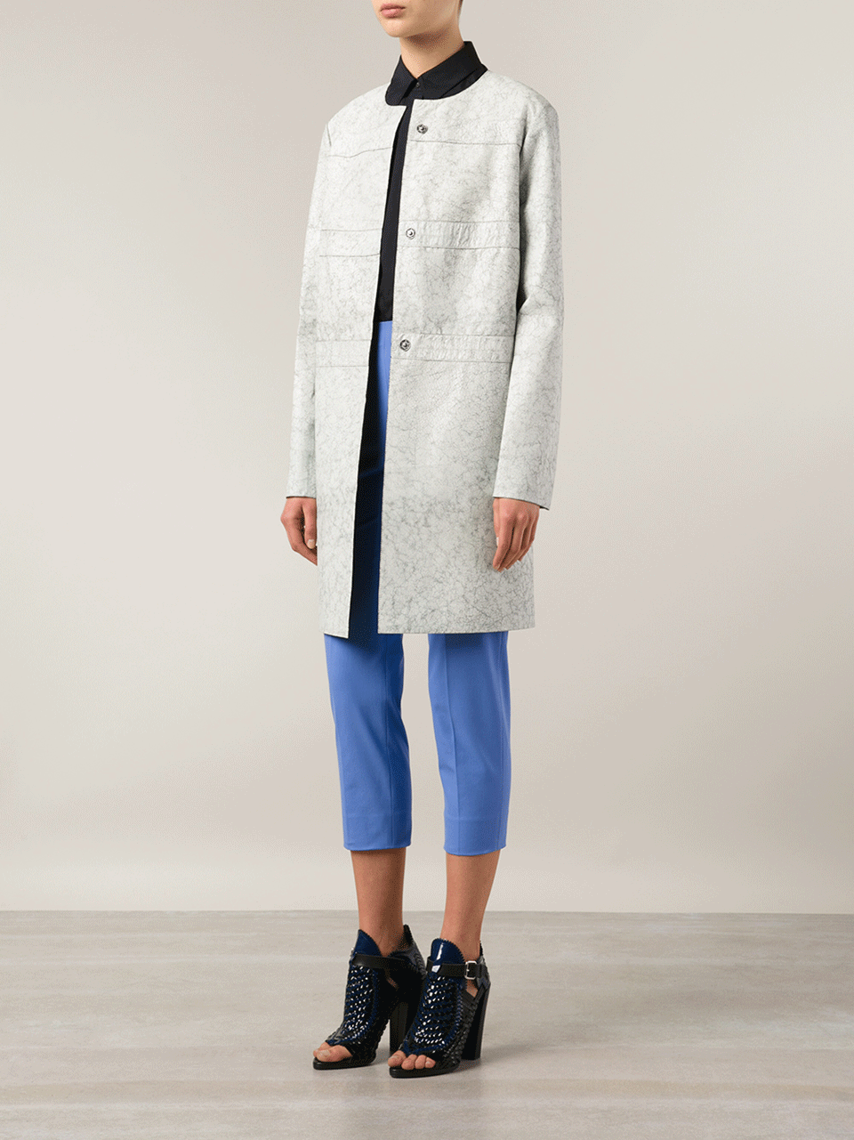 DOROTHEE SCHUMACHER-Lacquer Finish Leather Coat-