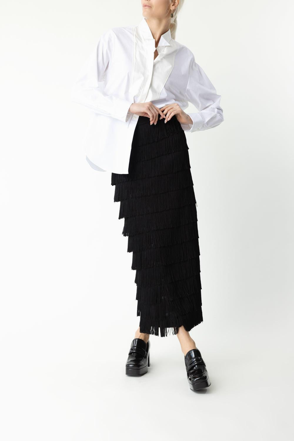 Punto Milano Skirt-PURE BLK-2-CLOTHINGSKIRTMIDI-DOROTHEE SCHUMACHER