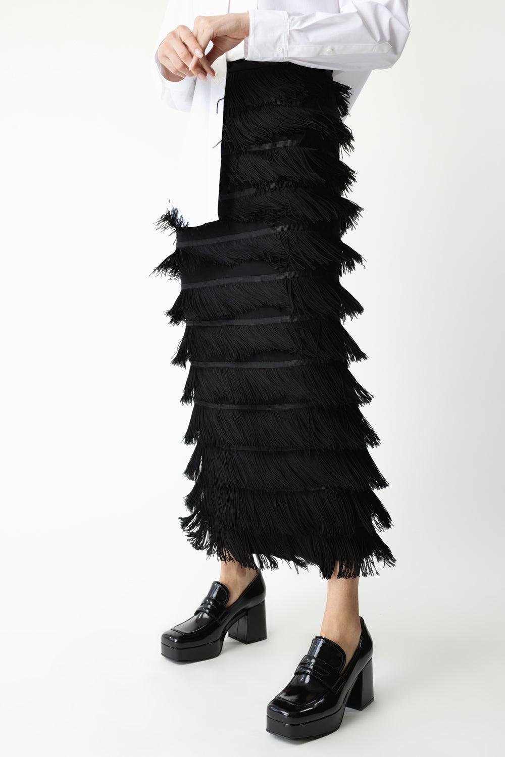 Punto Milano Skirt-PURE BLK-2-CLOTHINGSKIRTMIDI-DOROTHEE SCHUMACHER