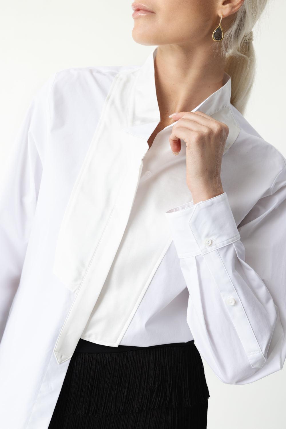 Asymmetrical Power Shirt-PURE WHT-1-CLOTHINGTOPBLOUSE-DOROTHEE SCHUMACHER