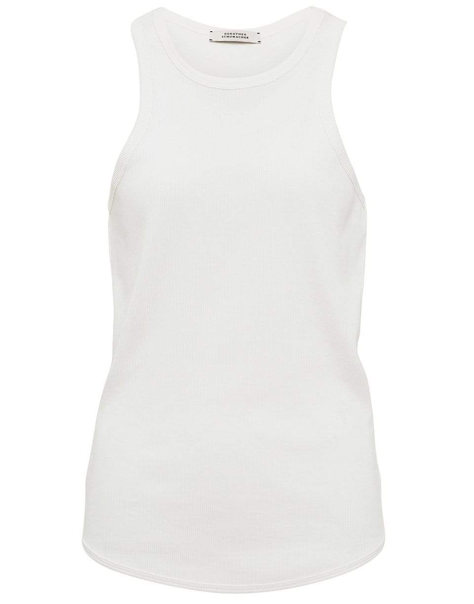 DOROTHEE SCHUMACHER-White Ribbed Seduction Top-