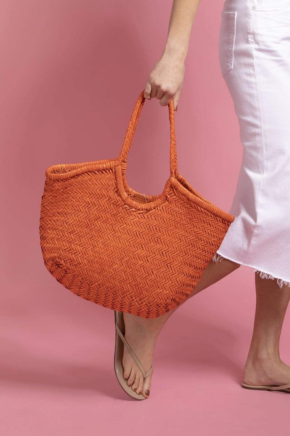 DRAGON DIFFUSION-Nantucket Basket Bag - Orange-ORANGE