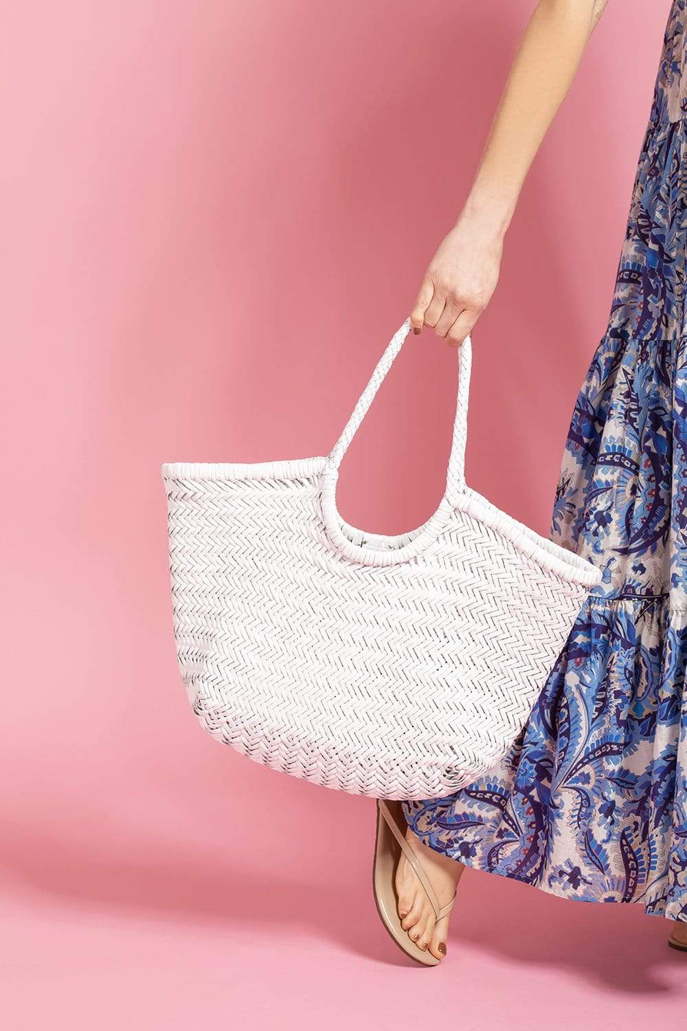 DRAGON DIFFUSION-Nantucket Basket Bag - White-WHITE