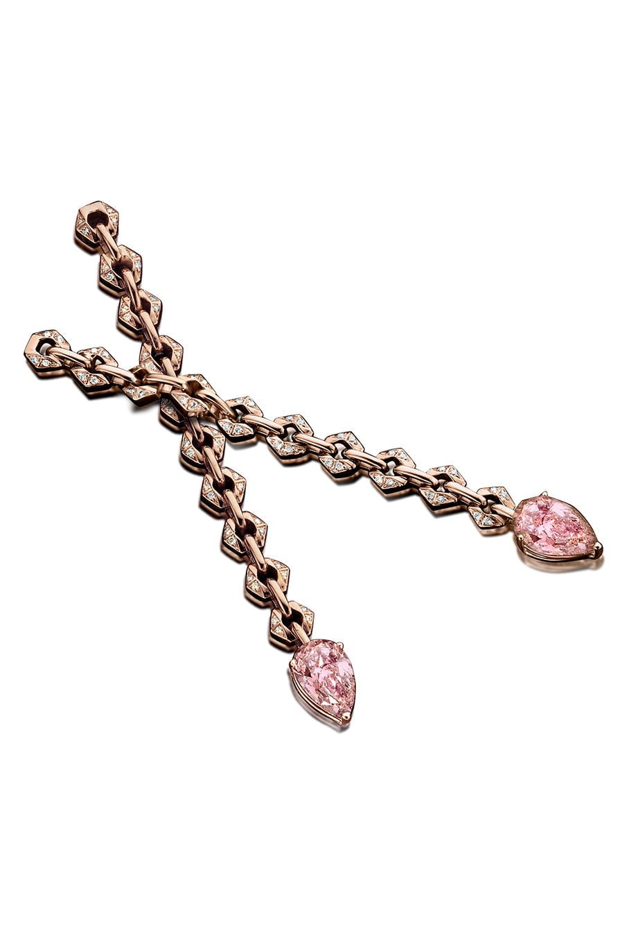 DRIES CRIEL-Bond Signature Mini Morganite Earrings-ROSE GOLD