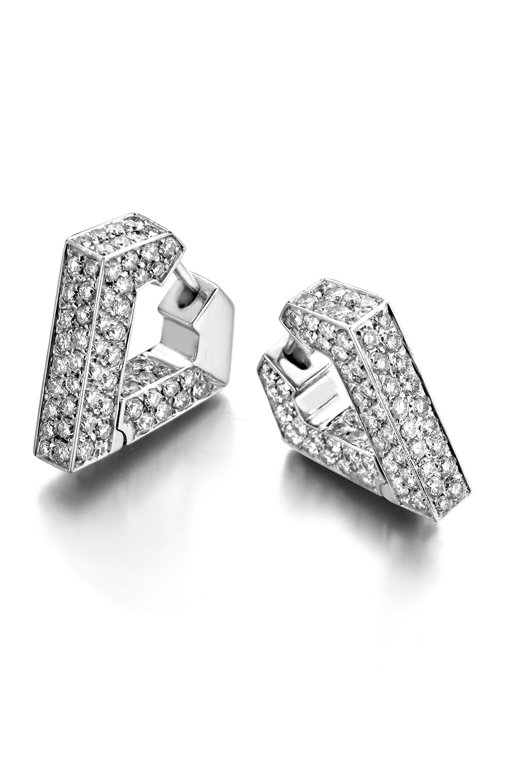 DRIES CRIEL-Diamond Medium Brute Earrings-WHITE GOLD