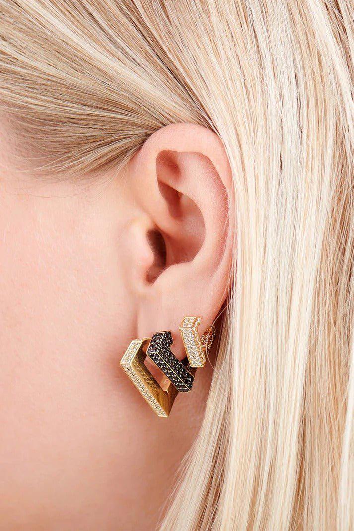 DRIES CRIEL-Brute Maxi Earrings-YELLOW GOLD