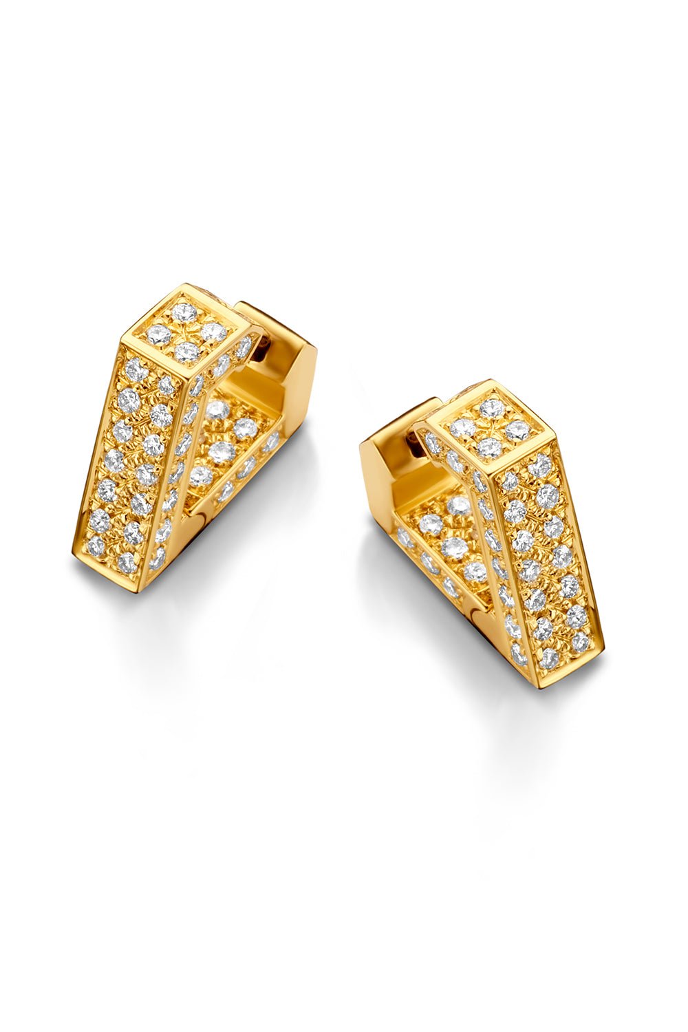 DRIES CRIEL-Diamond Brute Mini Earrings-YELLOW GOLD