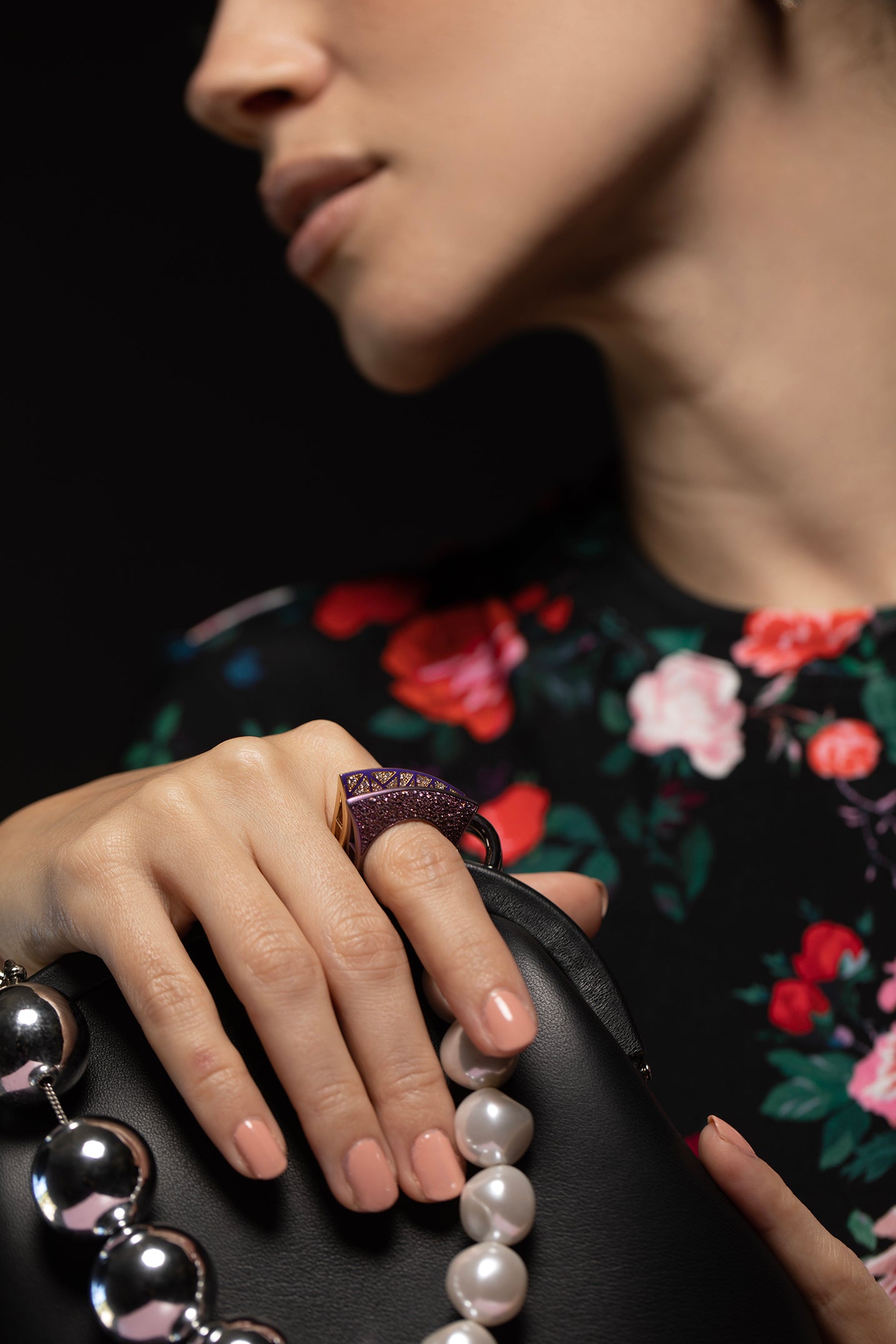 DRIES CRIEL-Pink Lotus Ring-TITANIUM