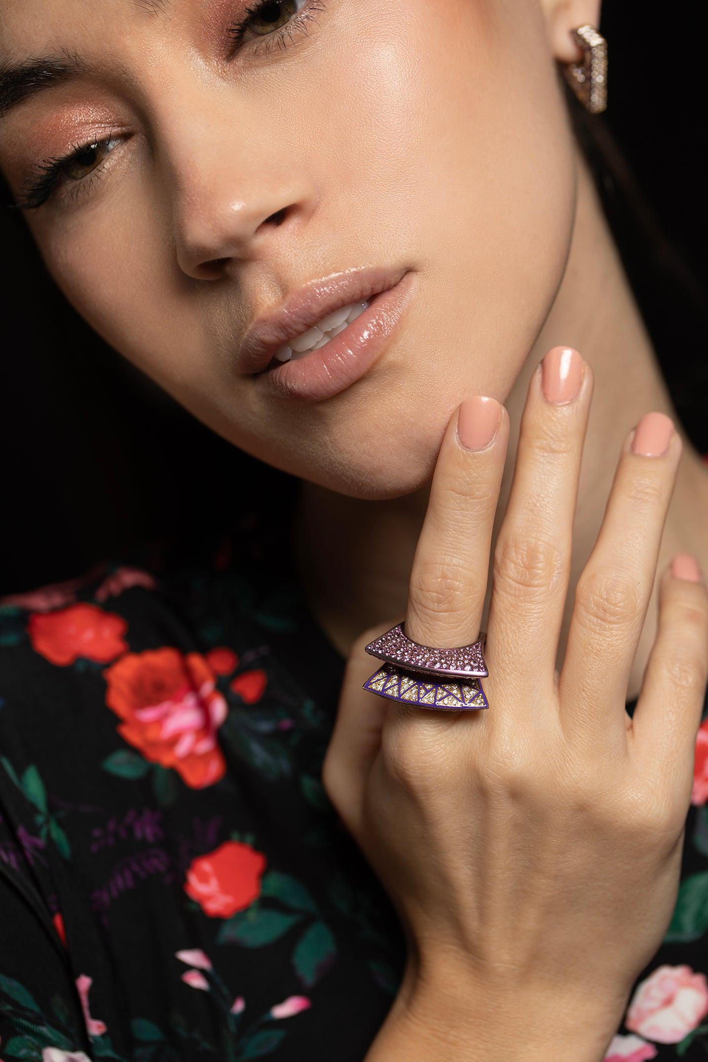 DRIES CRIEL-Pink Lotus Ring-TITANIUM
