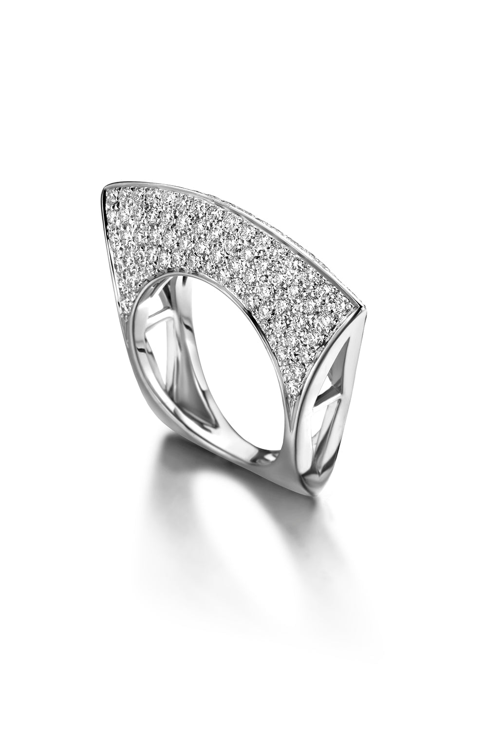 DRIES CRIEL-Diamond Lotus Ring - White Gold-WHITE GOLD