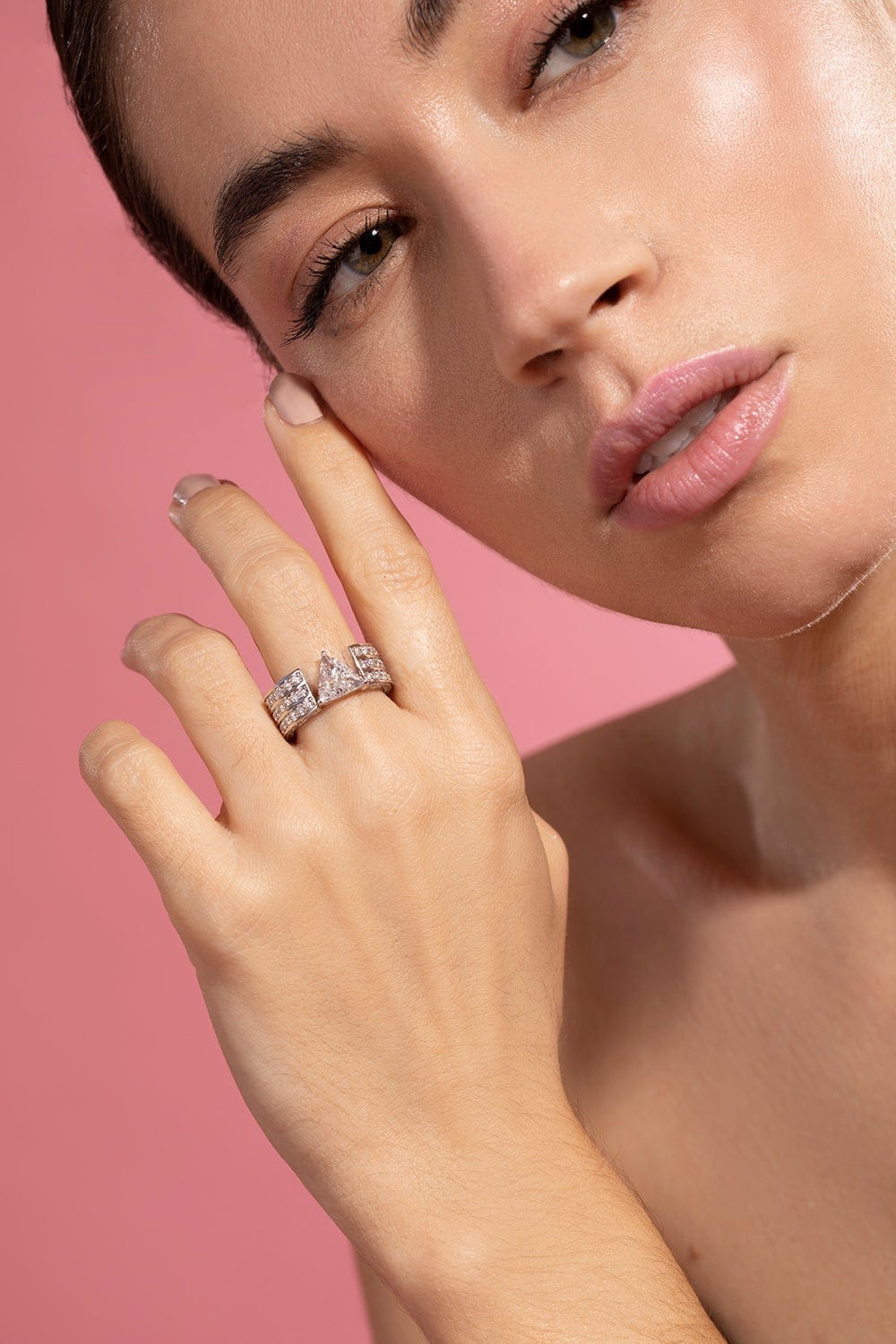 DRIES CRIEL-Brute Trillion Ring-WHITE GOLD