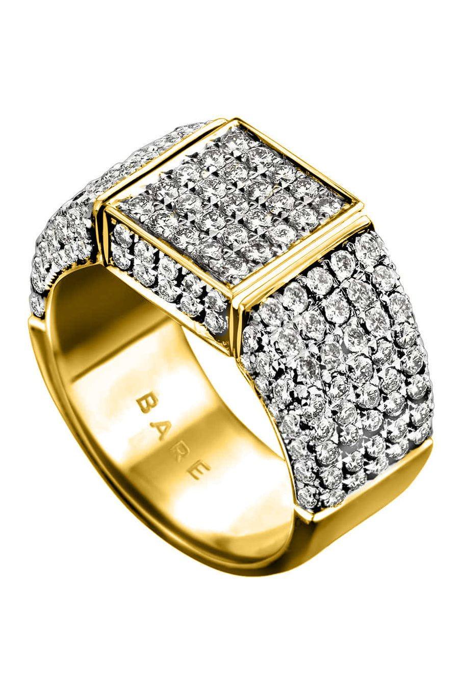 DRIES CRIEL-Signet Ring - White Diamonds-YELLOW GOLD