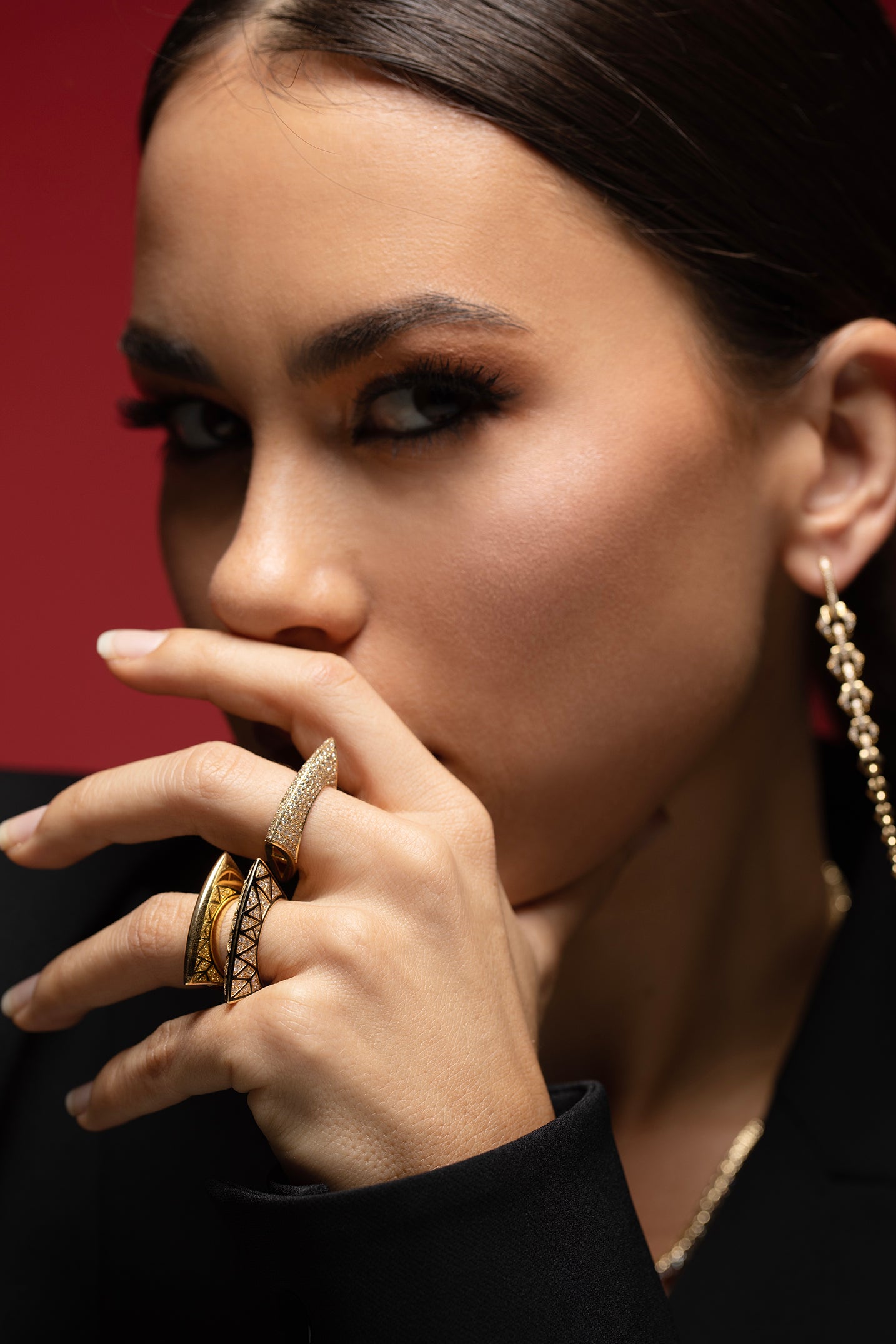 DRIES CRIEL-Diamond Lotus Ring - Yellow Gold-YELLOW GOLD