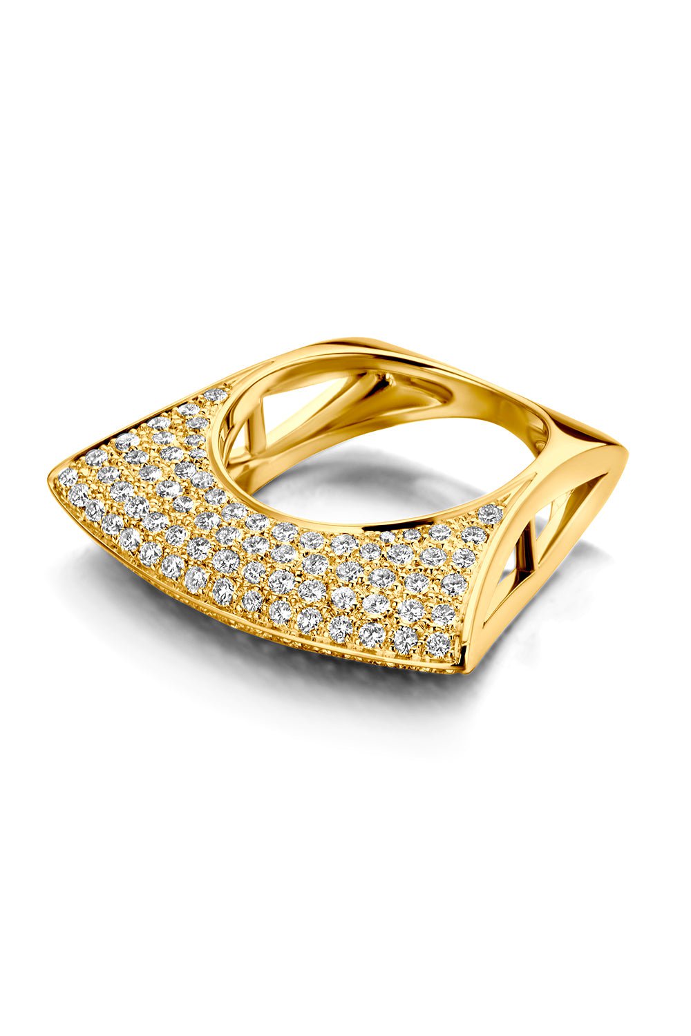 DRIES CRIEL-Diamond Lotus Ring - Yellow Gold-YELLOW GOLD