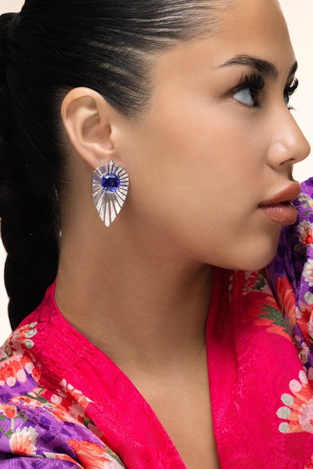 Tanzanite Diamond Sunshine Earrings-WHITE GOLD-JEWELRYFINE JEWELEARRING-ARUNASHI