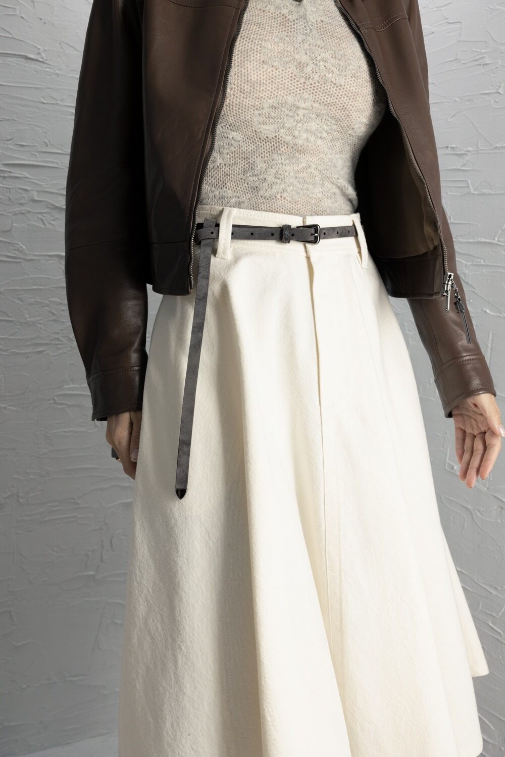 Mini Frame Buckle Belt-BROWN-XS-ACCESSORIEBELTS-BRUNELLO CUCINELLI