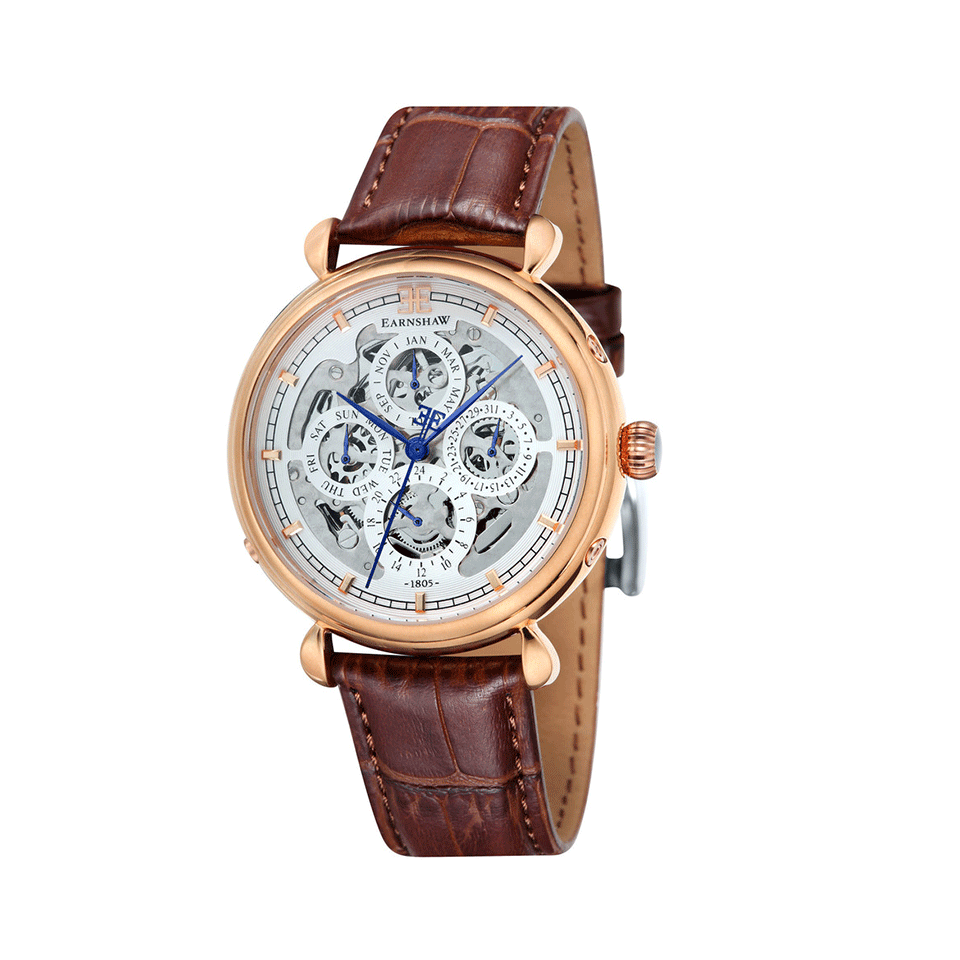 EARNSHAW WATCHES-Grand Calendar Watch-BROWN