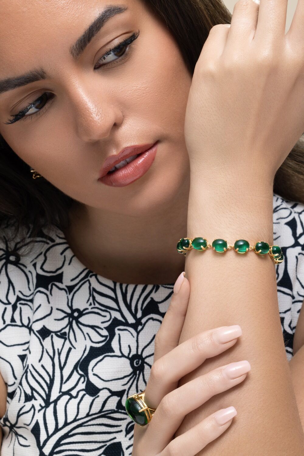 Quartz Onyx Isabella Bracelet-GREEN-JEWELRYBOUTIQUEBRACELET O-BOUNKIT JEWELRY
