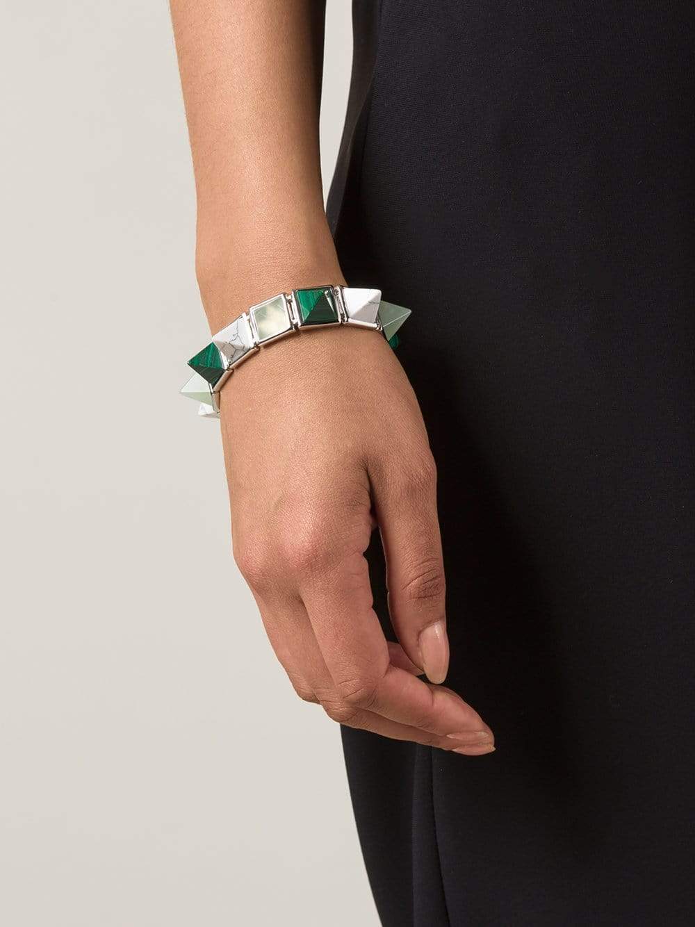 EDDIE BORGO-Gemstone Pyramid Bracelet-SLVR/MLT
