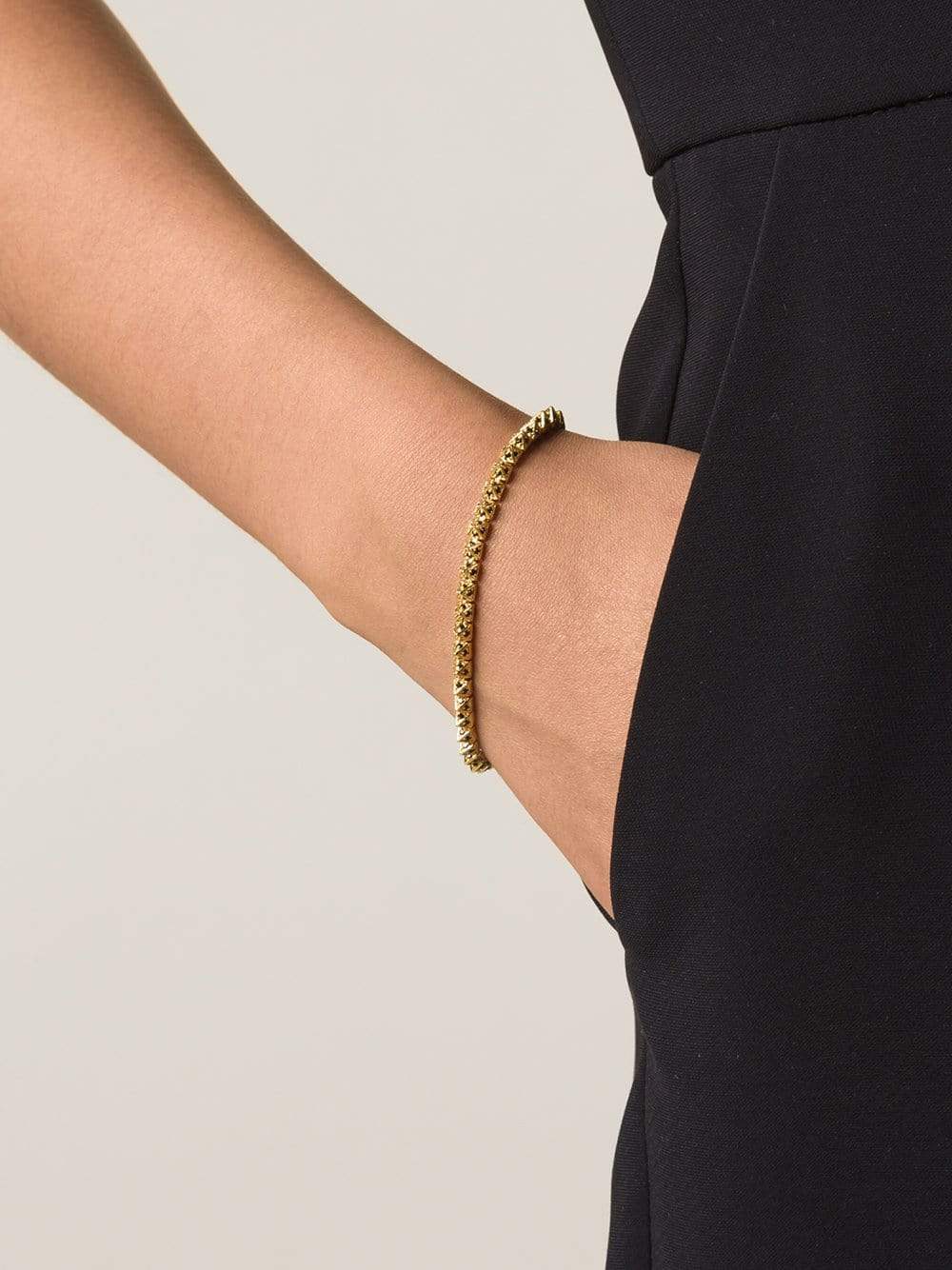 EDDIE BORGO-Pave Pyramid Bracelet-BLK/GLD