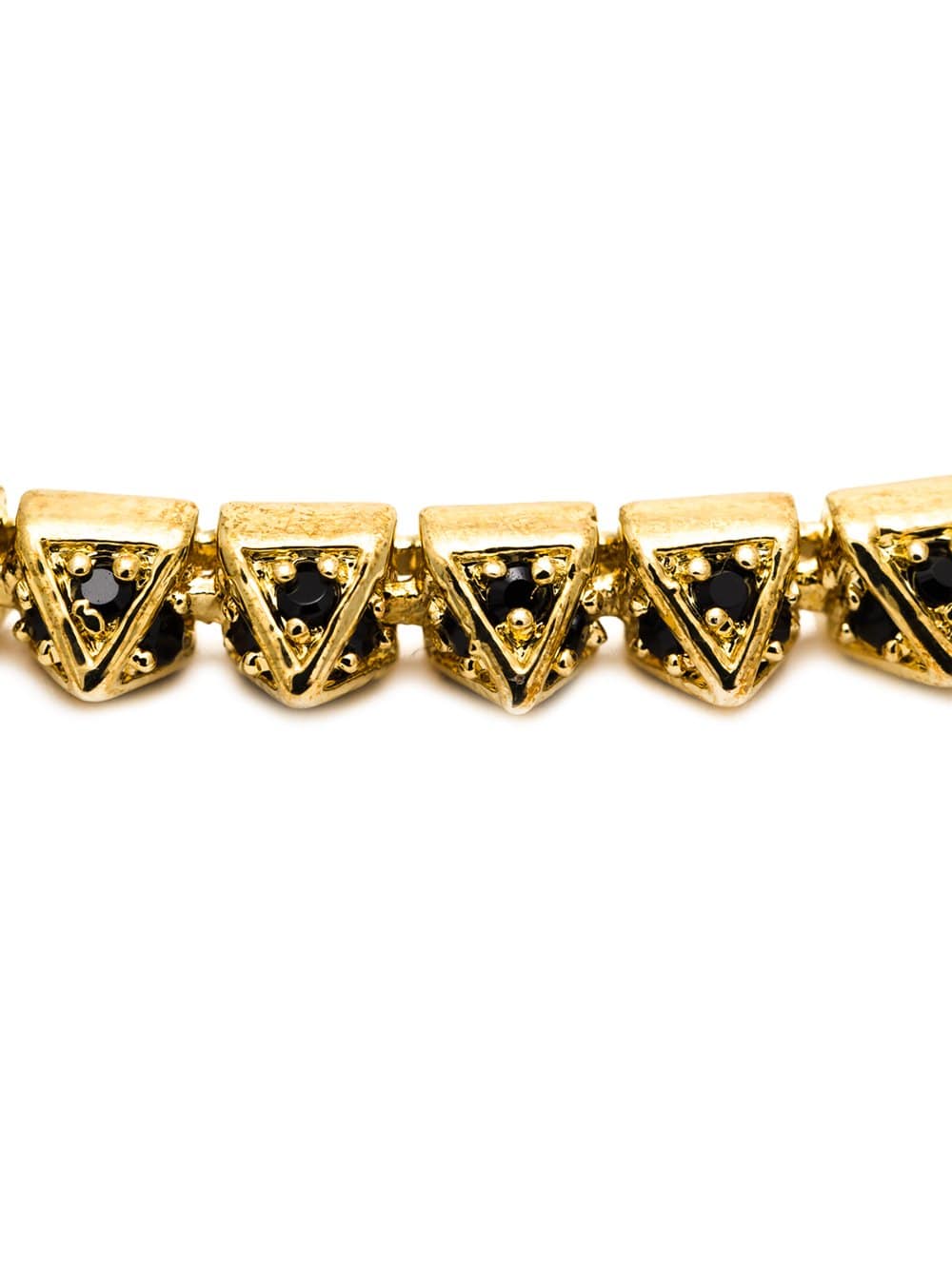 EDDIE BORGO-Pave Pyramid Bracelet-BLK/GLD
