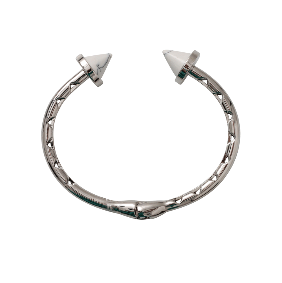 EDDIE BORGO-Inlaid Bi-Cone Hinged Cuff-SLVR/HOW