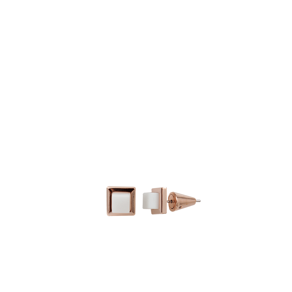 EDDIE BORGO-Small Gemstone Cube Stud-RSE/GLD