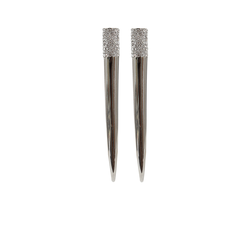 EDDIE BORGO-Long Pave Spike Earrings-SILVER
