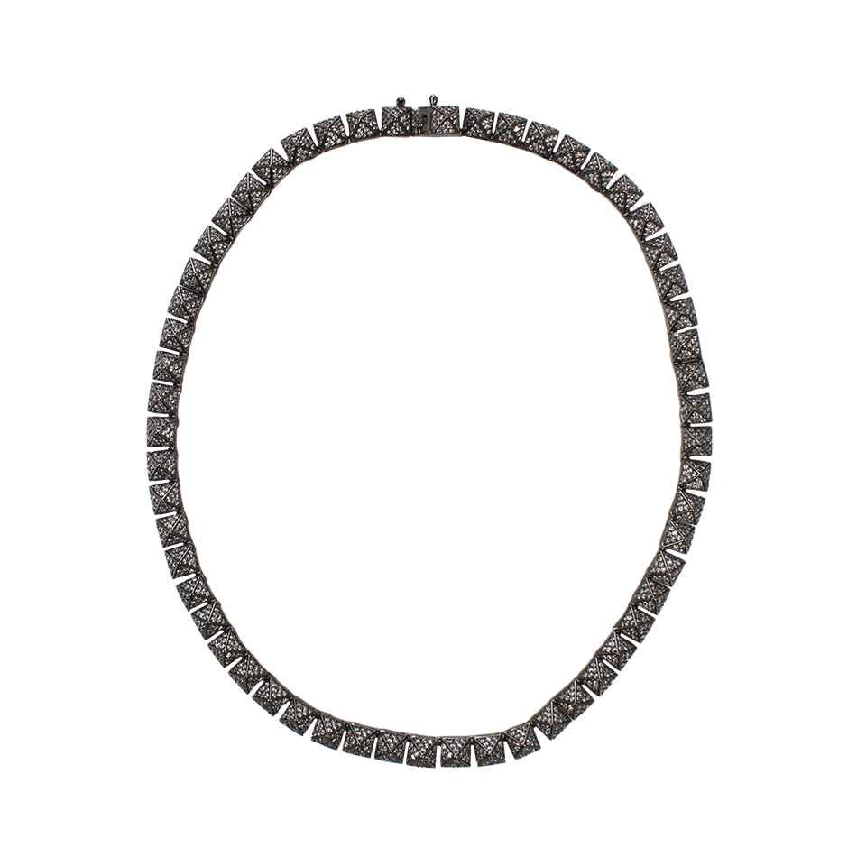 EDDIE BORGO-Pave Pyramid Necklace-GUNMETAL