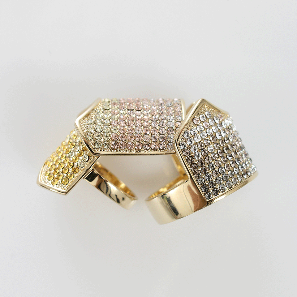 EDDIE BORGO-Pave Hinge Plate Ring-YLLW GLD