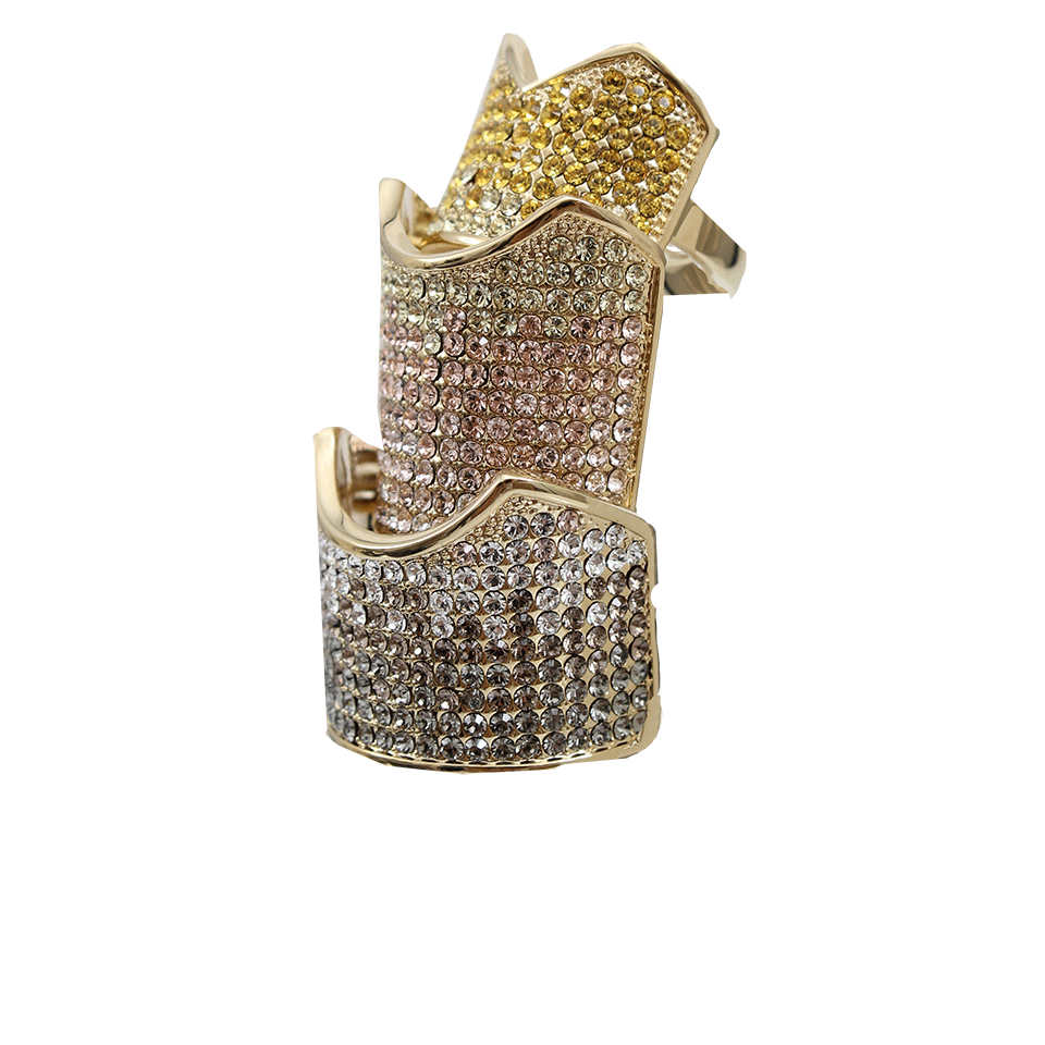 EDDIE BORGO-Pave Hinge Plate Ring-YLLW GLD