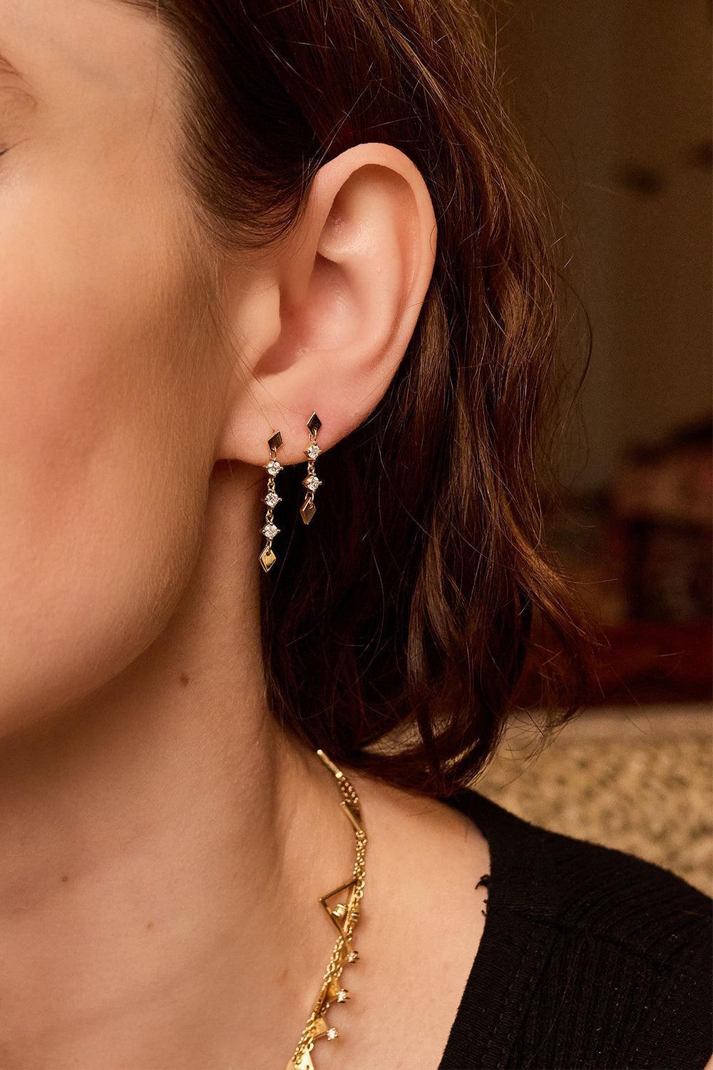 EDEN PRESLEY-Diamond Shine Stud Earrings 2-YELLOW GOLD
