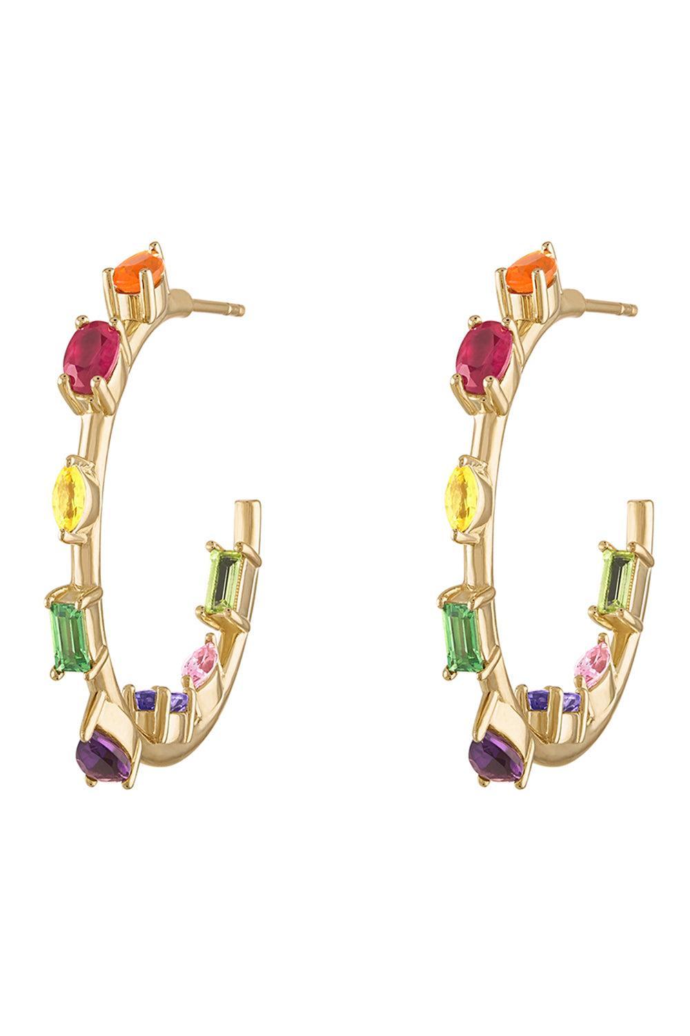 Mini Rainbow Goddess Hoops-YELLOW GOLD-JEWELRYFINE JEWELEARRING-EDEN PRESLEY