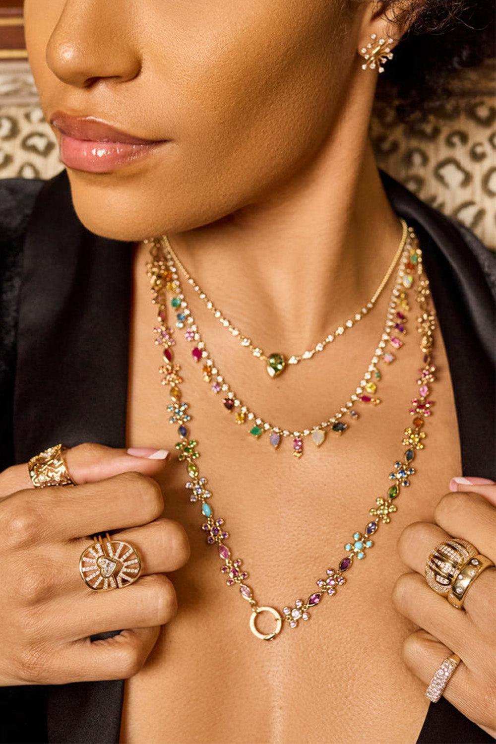 Rainbow Collar Necklace-YELLOW GOLD-16-JEWELRYFINE JEWELNECKLACE O-EDEN PRESLEY